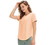 Womens Summer Tshirts and Tops Women's New Loose Yoga Breathable Sports Casual Elastic Quick Drying Top T Shirt