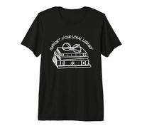 Womens Support Your Local Library Book Reading Glasses Books Camiseta Premium