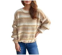 Women's Sweater Round Neck Long Sleeve Knitted Warm Fashion Sweater Fall Tunic Tops Pullover for Holiday Outdoor
