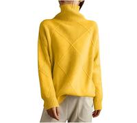 Women's Sweaters Long Sleeve High Collar Solid Color Knitted Loose Fashion Fall and Winter Outfits for Casual