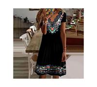 Women's T Shirt Dress Casual Dress Floral Dress Graphic Floral Print V Neck Mini Dress Fashion Modern Daily Holiday Short Sleeve Regular Fit Green Sum