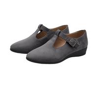 Women's T Strap Wedge Shoes,Womens Round Toe Ballet Pumps Wedge Dress Shoe Elegant Suede Comfy Slip-On Shoes Work Office Summer Beach Dress Flats