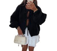 Women's Tie-Front Knit Cardigan - Y2K Oversized Open-Front Sweater for Fall & Winter Layering