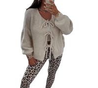 Women's Tie-Front Knit Cardigan - Y2K Oversized Open-Front Sweater for Fall & Winter Layering
