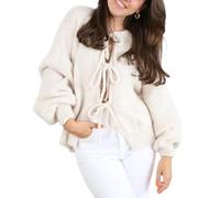 Women's Tie-Front Knit Cardigan - Y2K Oversized Open-Front Sweater for Fall & Winter Layering