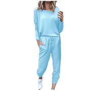 Women's Tracksuits Sets 2 Piece Sweatshirt Set Solid Crewneck Pullover and Tracksuit Bottoms Jogging Suits Casual Loungewear Sportwear Running Walking Hiking Activewear C-02