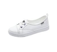 Womens Trainers Shoes Flat Casual Shoes Comfortable Leather Small White Shoes Sneakers Casual Comfy Black Shoes Fashion Running Walking Platform E-10