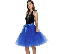 Women's Tul Falda Tulle Skirt Ladies Prom Dress Midi High Waist Ballet Pleated(2)