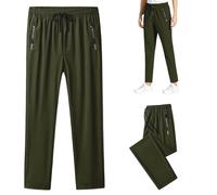 Women's Ultra Stretch Ice Silk Casual Pants Coastal Grandma Clothes Elastic Waist Fit Pant for Women Over 50(Verde,XXL)