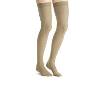 Women's Ultrasheer 20-30 mmHg Thigh High Firm Support Sock with Silicone Dot Top Band Size: Large, Color: Natural by Jobst