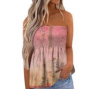 Womens Vest,Women Strapless Tube Tops Stretch Pleated Bandeau Top Sleeveless Vest Tops Tunic Shirts Blouse Loose Tank Tops ESC91