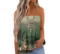 Womens Vest,Women Strapless Tube Tops Stretch Pleated Bandeau Top Sleeveless Vest Tops Tunic Shirts Blouse Loose Tank Tops ESC91