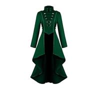 Women's Victorian Coat - Gothic Renaissance Tailcoat Jacket, Steampunk Swallow Tail Longline Uniform Design, Classic Button Front Vintage Frock Outerwear | Ideal for Wedding Themed Party Performance