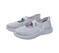 Womens Walking Shoes Mary Jane Wide Fit Casual Trainers Barefoot Adjustable-Strap Non-Slip Comfort Shoes for Swollen Feet, Oedema, Arthritis, Elderly