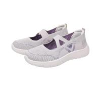 Womens Walking Shoes Mary Jane Wide Fit Casual Trainers Barefoot Adjustable-Strap Non-Slip Comfort Shoes for Swollen Feet, Oedema, Arthritis, Elderly