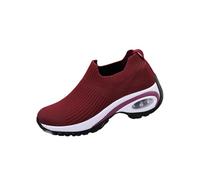 Womens Walking Sock Sneakers for Women-Lightweight Slip-On Sports Shoes for Work, Gym, Travel (Brown Red,35)