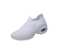 Womens Walking Sock Sneakers for Women-Lightweight Slip-On Sports Shoes for Work, Gym, Travel (White,35)