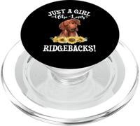 Womens Watercolor Sunflowers Girl Who Loves Ridgebacks Lover PopSockets PopGrip para MagSafe