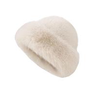 Womens Winter Faux Fur Bucket Hat, 2026 New Winter Warmer Fisherman Cap (Beige)