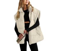 Womens Winter Puffer Vest Zip Up Stand Collar Sleeveless Padded Gilet Puffy Jacket (XL,01)
