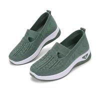 Women's Woven Orthopedic Breathable Soft Shoes, Breathable Mesh Slip On Sneakers with Arch Support for Daily, Summer Comfortable Slip On Mesh Orthopedic Walking Sneakers (Cyan,38)
