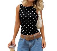 Women's Y2K Sleeveless Tank Top, Retro Street Style, Comfortable Stretch Fabric, Rock Aesthetic, Perfect for Everyday Wear (Black,XS)