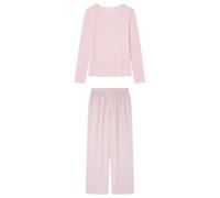 Women'secret Long Pyjama Daily Stripes Pijamas, Rosa, XXL para Mujer