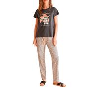 Women'secret multilicense Bangkok Pijama Largo 100% algodón Gris Stitch, Carbón, XL Women's