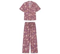 women'secret Pijama Camisero Boho Granate, Juego de Pijama Mujer, Burgundy Print, L