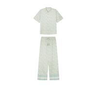 women'secret Pijama Camisero Capri Estampado geométrico, Juego de Pijama Mujer, Green Print, S
