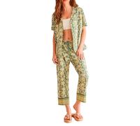 Women'secret Pijama Capri Daily Boho Pyjamas, Estampado Verde, S Women's