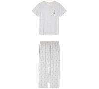 Women'secret Pijama Capri multilicense Juegos Olímpicos Gris súper Soft Snoppy, Plata, S Women's
