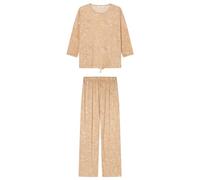 women'secret Pijama Largo perchado Floral Pyjama, Marrón Azucar Moreno, S (Pack de 7) para Mujer