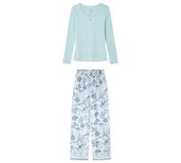 Women'secret Pijama Largo Turquesa Flores