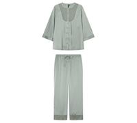 Women'secret Sense 1 and 2 Pijama Largo Chiffon, Verde Estandar, S Women's