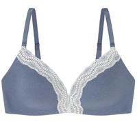 Women'secret Sujetador Triangular Acolchado Cotton Collection 1 Charming Encaje Azul Claro, 90C Women's