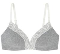 Women'secret Sujetador Triangular Acolchado Cotton Collection 1 Charming Encaje Gris, 100C Women's