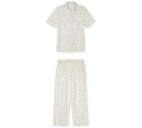 Women'secret Weekly Mermaid Pijama Camisero Capri Marfil, Estampado Blanco, L Women's