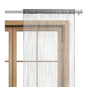 wometo Cortina de Hilos para Puerta, 90 x 245 cm, Color Gris - Barra oekoTex acortable, Lavable, Monocolor, en Muchos Colores