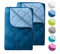 wometo Juego de 2 edredones de microfibra para verano, diseño reversible, 135 x 200 cm, oekoTex, color azul oscuro y azul, resistente a la ebullición a 95°, edredón de verano ligero, utilizable sin