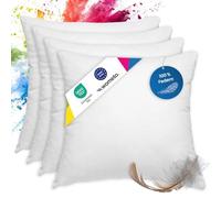 wometo Juego de 4 cojines de plumas 100 % plumas 45 x 45-500 g Oeko-TEX cojines de sofá cojines de relleno fundas algodón blanco / cojín interior / cojines pequeños (4 piezas)