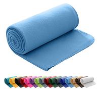 wometo Manta Polar OekoTex 130x160 cm Aprox. 400g Anti-Pilling Manta de Lana vellón Felpa Azul