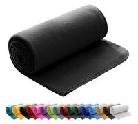 wometo Manta Polar OekoTex 130x160 cm Aprox. 400g Anti-Pilling Manta de Lana vellón Felpa Negro