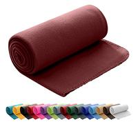 wometo Manta Polar OekoTex 130x160 cm Aprox. 400g Anti-Pilling Manta de Lana vellón Felpa Rojo Rojo Oscuro