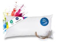 wometo OekoTex - Almohada de Plumas, 100% 40 x 80 cm, 600 g, algodón, Color Blanco