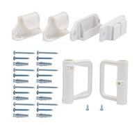 WOMHOM Kit de piezas de repuesto retráctiles para puertas de bebé (blanco) Puerta extra ancha para bebé, juego completo de accesorios de montaje en pared con soportes, anclajes y tornillos, accesorios