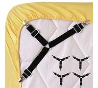 wommty 4 piezas ajustable elástico y Triángulo soporte de agarre de tirantes elástico correas Clip para cama hojas, fundas de colchón, cojín de sofá y silla Asientos cojín