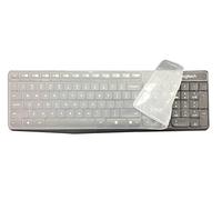 Wommty Ultra Fina Impermeable de Silicona Anti-polvo Teclado Funda Piel Protector de Pantalla para Logitech MK270 - Pack de teclado y ratón