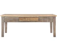 WOMO-DESIGN Mesa auxiliar de centro 117x70x45,5 cm de madera de mango con cajón