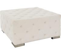 WOMO-DESIGN Puff cuadrado xxl ostrava 90x40 cm color crema banco hecho a mano